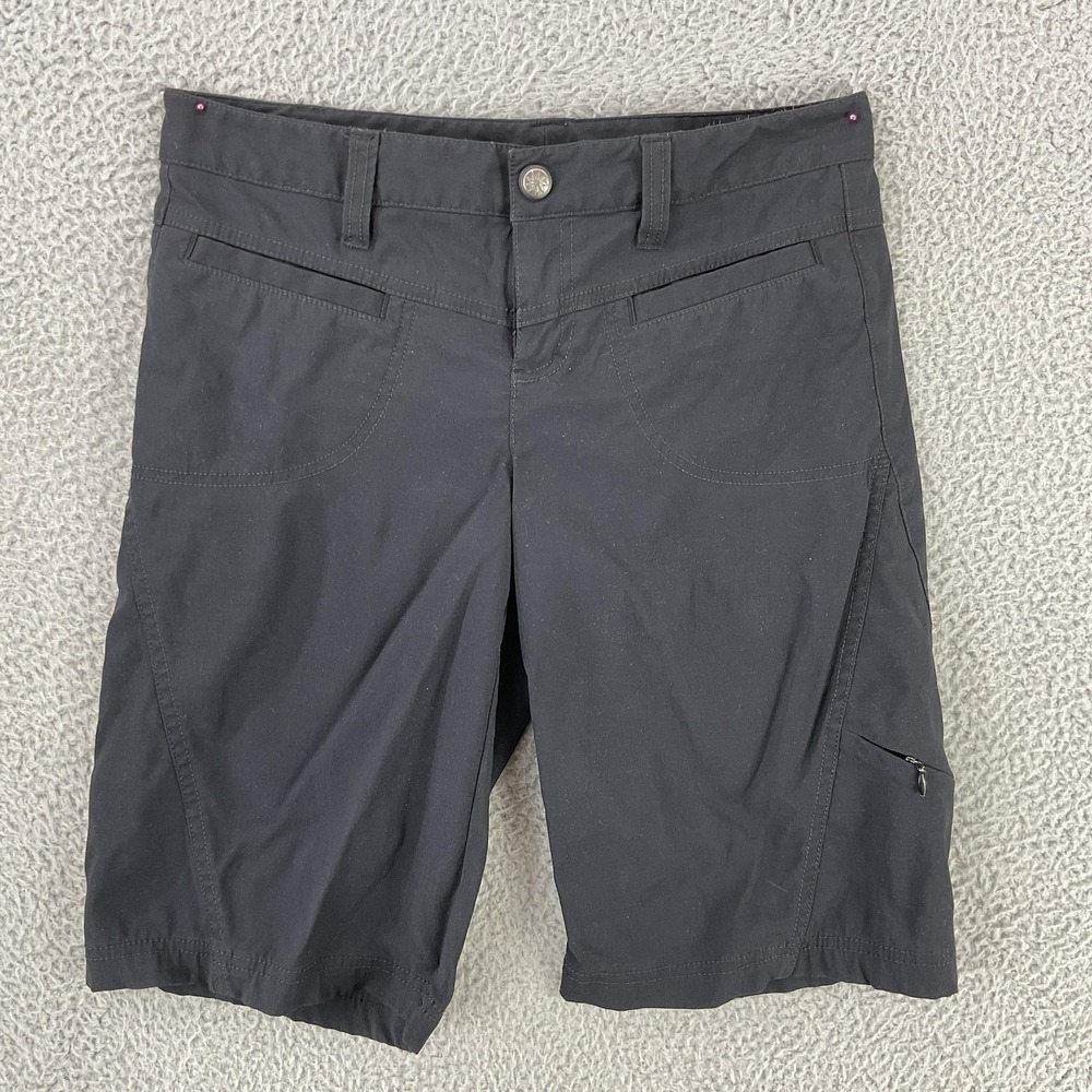 Athleta Shorts Womens‎ 4 Black Hiking Athletic 11 Inseam Pockets Stretch Zip